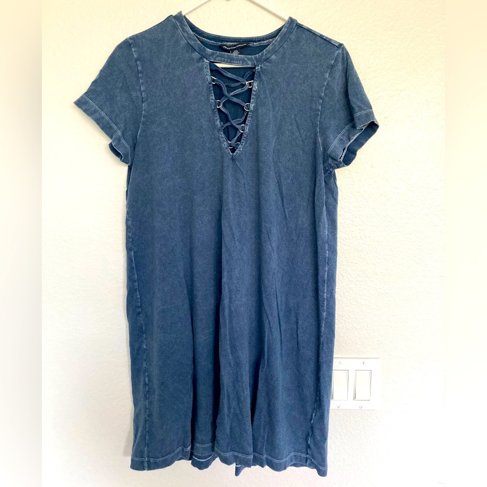 4/$25 American Eagle Outfitters Blue Shirt Dress Women’s Large - Picture 1 of 8